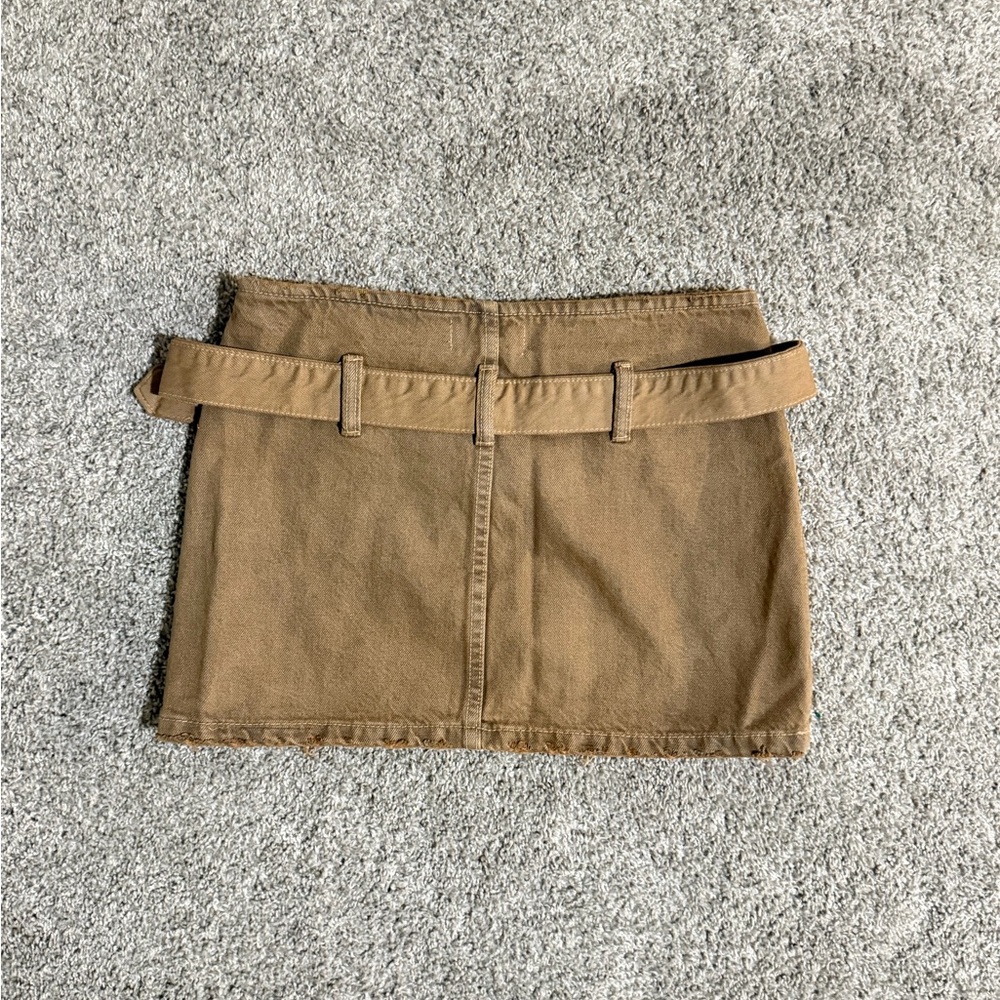Zara Tan Mini Skirt with Belt - Picture 2 of 3